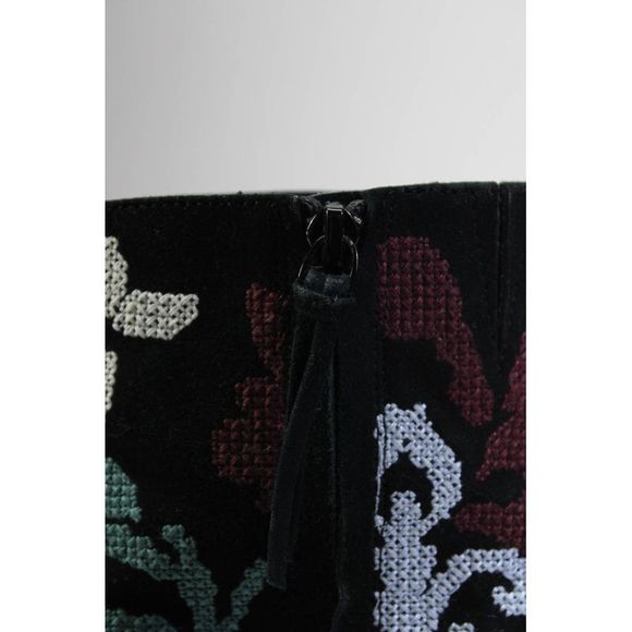 Rebecca Minkoff Womens Suede Floral Embroidered Ankle Boots Multicolor Size 7.5 - Picture 6 of 6